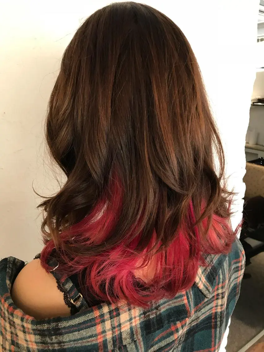ミディアム カラー ピンクカラー 伊藤 優希のヘアスタイル
