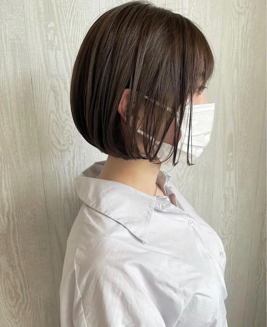 ショート カラー アッシュ 透明感カラー ダークグレー ダークグレージュ グレージュ カット ヘアカラー トリートメント 河合秀明/ショート /ボブ/レイヤーのヘアスタイル