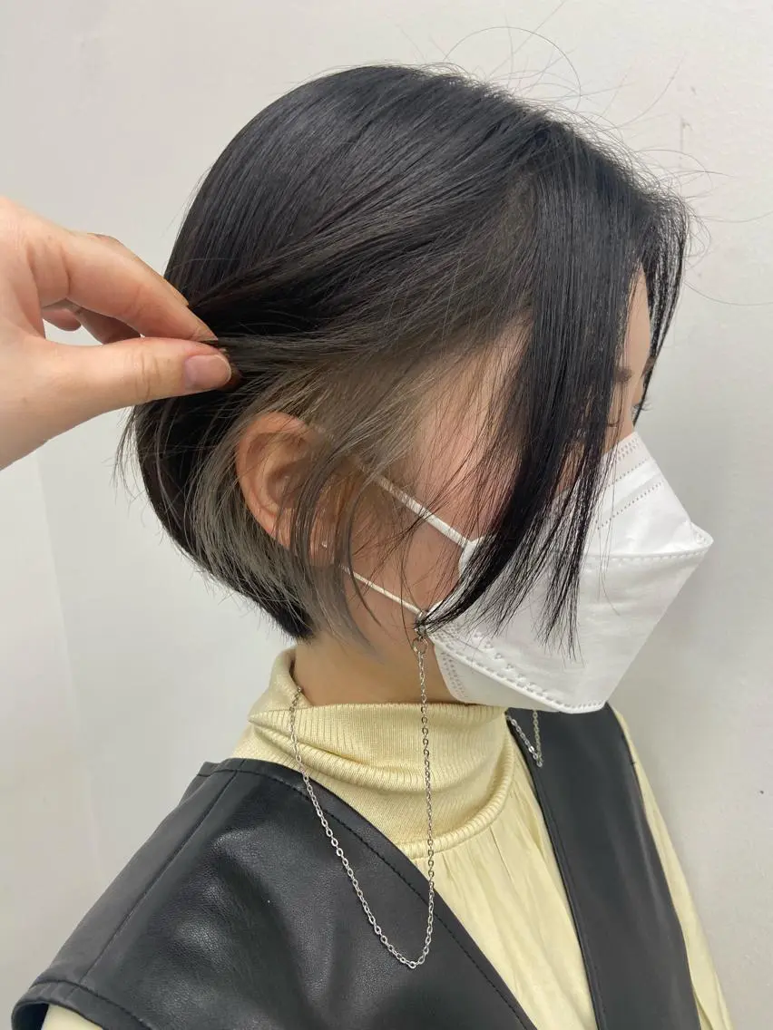 カラー ブリーチ グレージュ 韓国レイヤー/ヘア カラー🎀ayamiのヘアスタイル