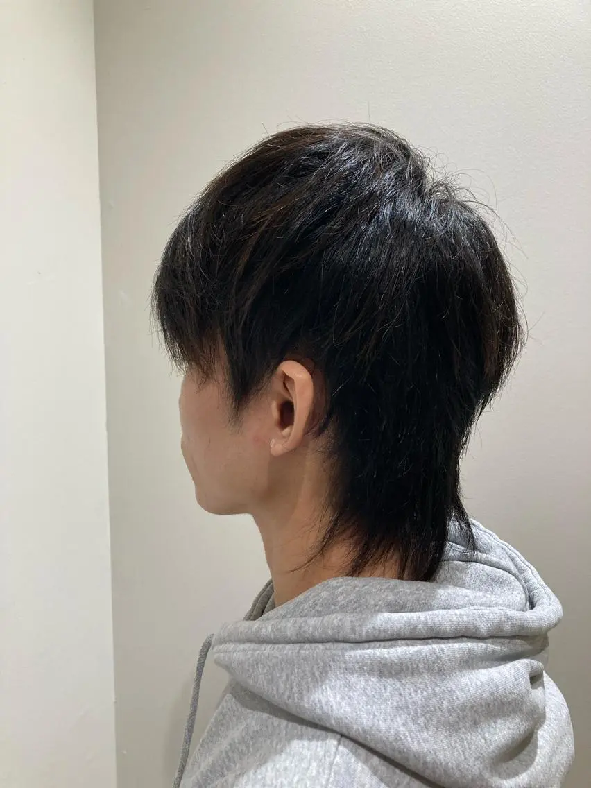 メンズ ツーブロック メンズウルフカット ウルフカット カット 折本 沙織のヘアスタイル