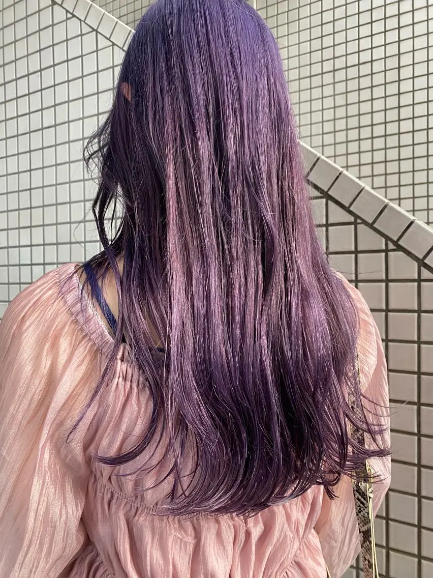 ロング ヘアカラー 🐩透明感ミルクティ ーピンクニイナ🐩のヘアスタイル