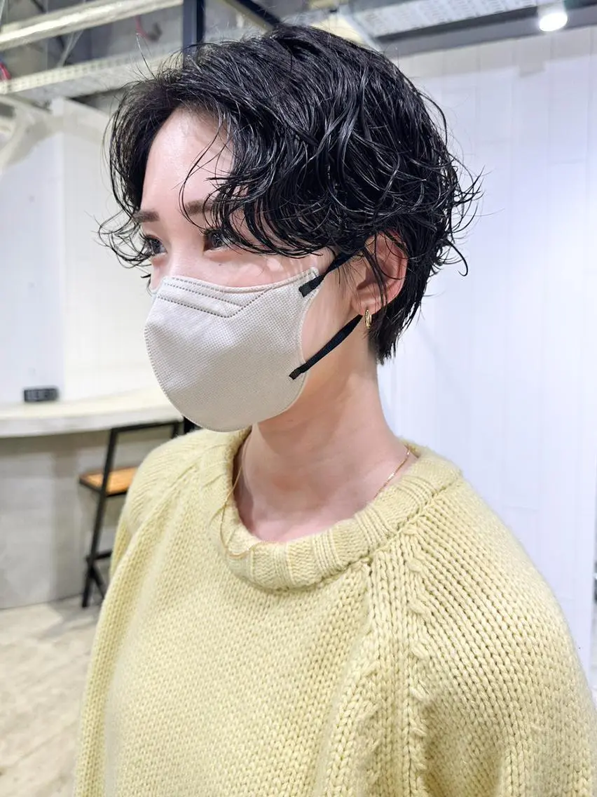 ショート カラー パーマ ヘアアレンジ ショートヘア ITbyALBUM 下北沢店のヘアスタイル