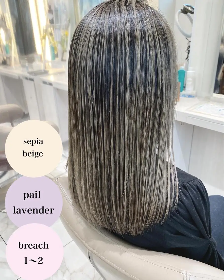 セミロング カラー バレイヤージュ 髪質改善 レイヤーカット カット ヘアカラー トリートメント 山崎俊輔/髪質改善 /バレイヤージュのヘアスタイル
