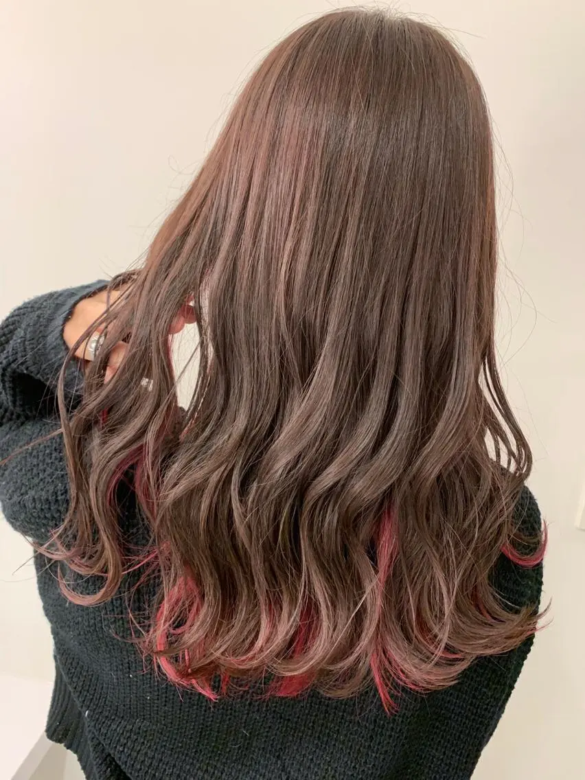 ロング カラー ヘアカラー トリートメント 髪質改善will hairdesignのヘアスタイル