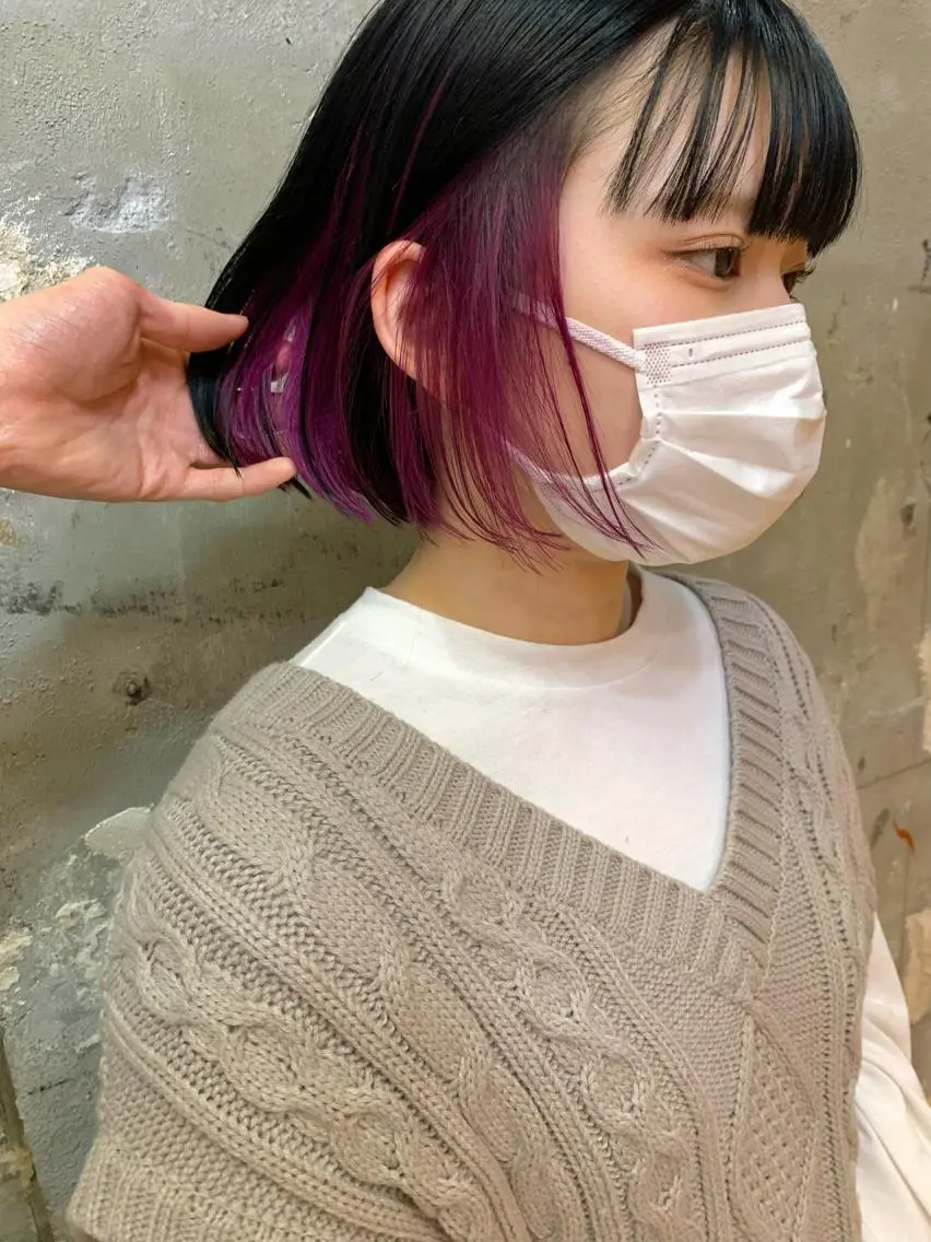ショート カラー ブリーチ ハイトーンカラー インナーカラー ボブ tension 【テンション】のヘアスタイル