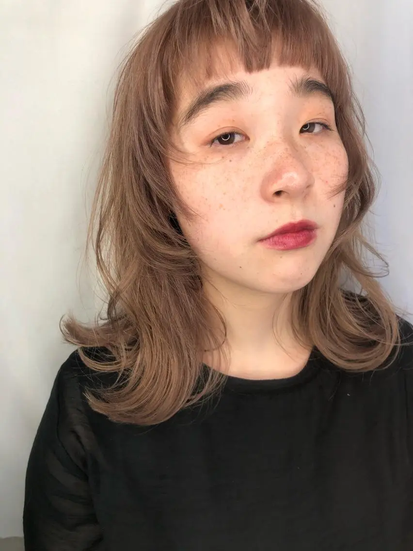 セミロング カラー ヘアアレンジ ヘアカラー 早瀬裕之 パーマのヘアスタイル