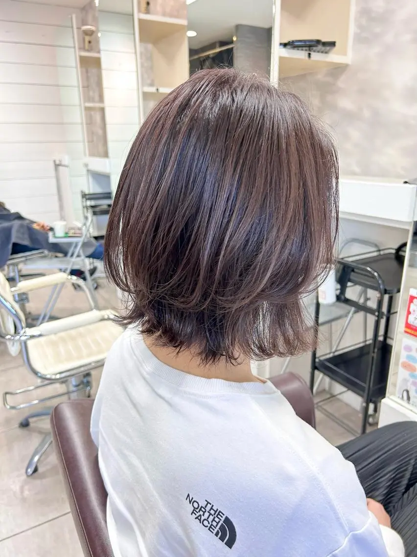 ミディアム カット ヘアカラー レイヤー/艶髪カラー 森本くるみのヘアスタイル