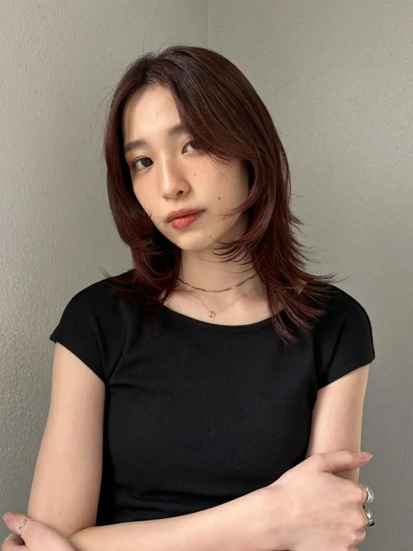カラー ミディアム カット ヘアカラー トリートメント 🌼U24 ヘアデザインラボのヘアスタイル