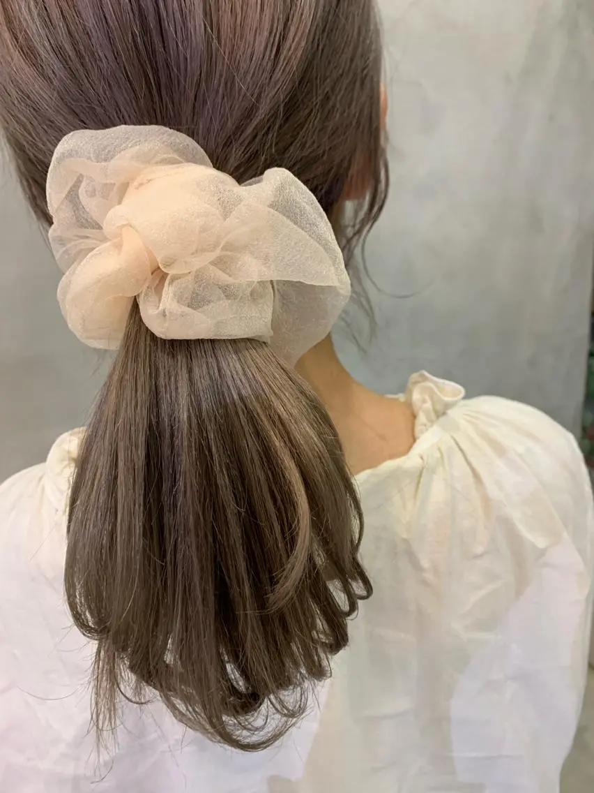 セミロング カラー wakana/ 柔らかベージュカラーのヘアスタイル