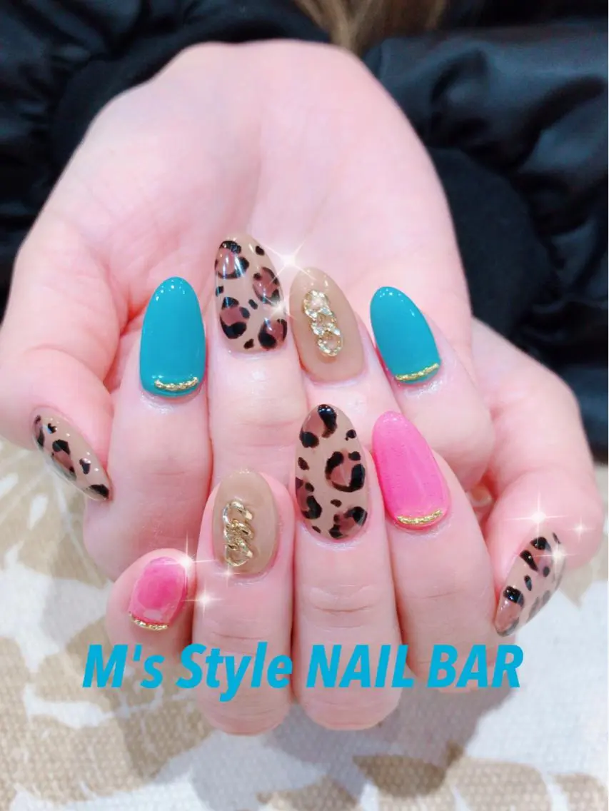 ネイル アニマル柄 持ち込み ハンドネイル M's Style NAIL BARのネイルデザイン