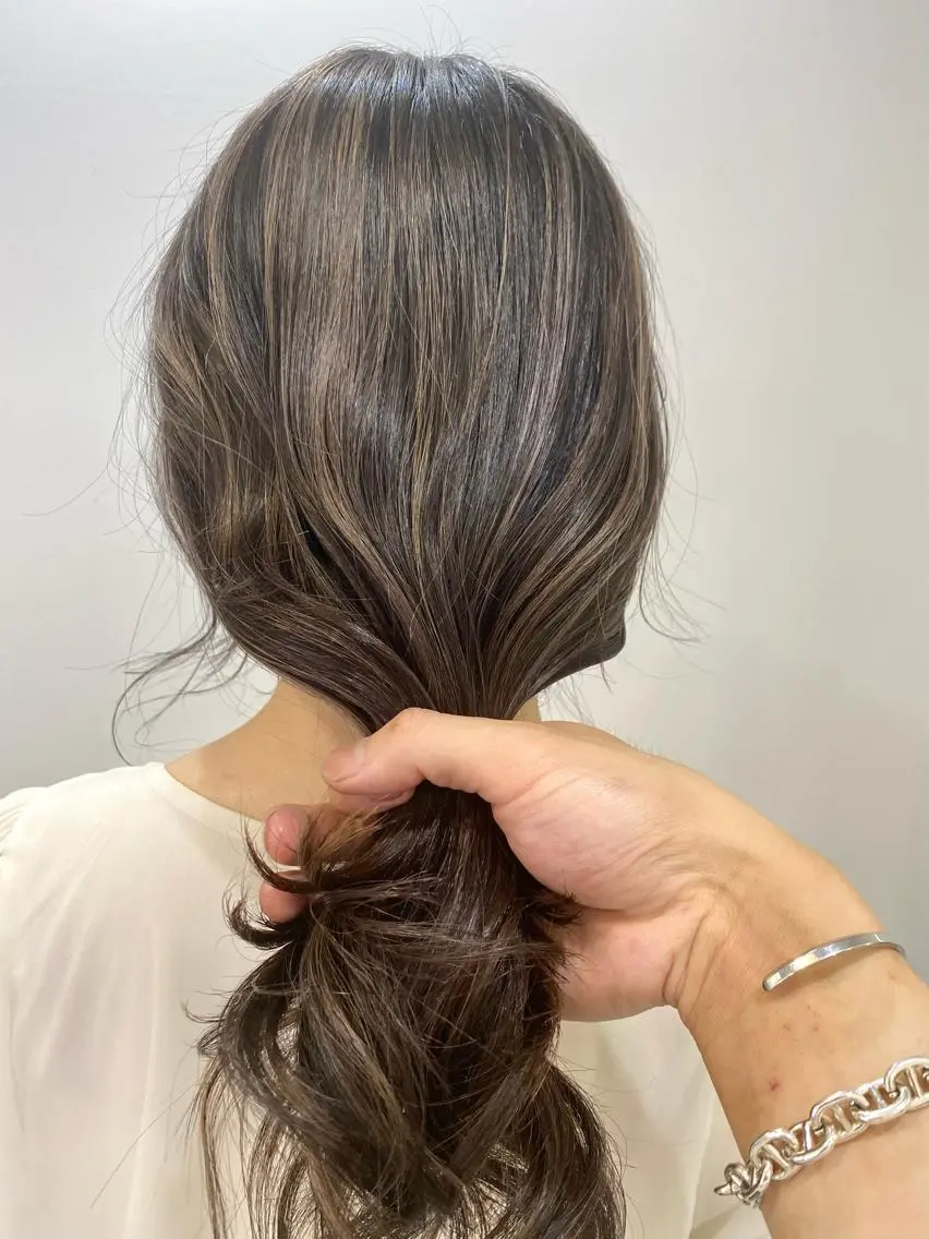 ロング カラー ハイライトカラー ハイライト ヘアカラー トリートメント opus 店長大和 レイヤー/赤み消しのヘアスタイル