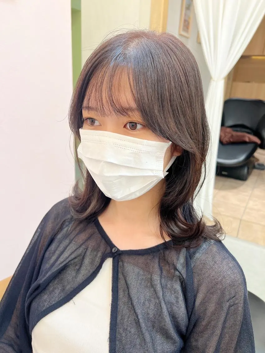 ミディアム ヘアカラー トリートメント 🌷レイヤー縮毛/ 艶ｶﾗｰ/ami🌷のヘアスタイル