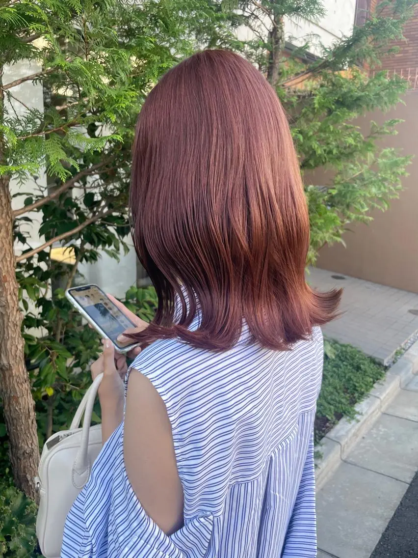 セミロング カラー 顔周りカット 【オノザワリョウ】のヘアスタイル