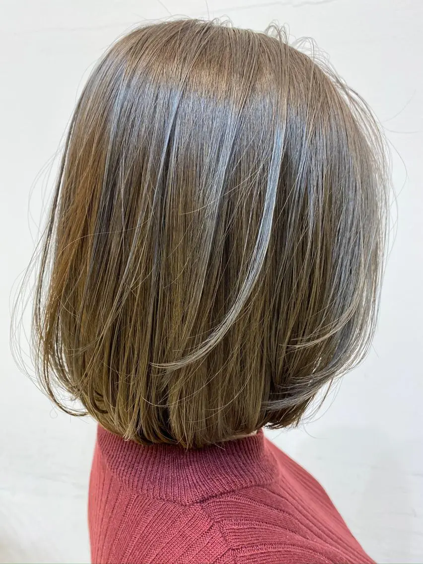 ミディアム カラー ベージュカラー ハイライトカラー ハイライト プルエクステ/透明感 カラー✨KAZUKIのヘアスタイル