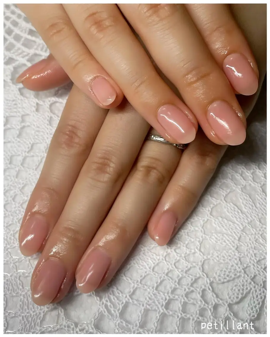 ネイル クリアネイル ピンク nail salon petillantのネイルデザイン