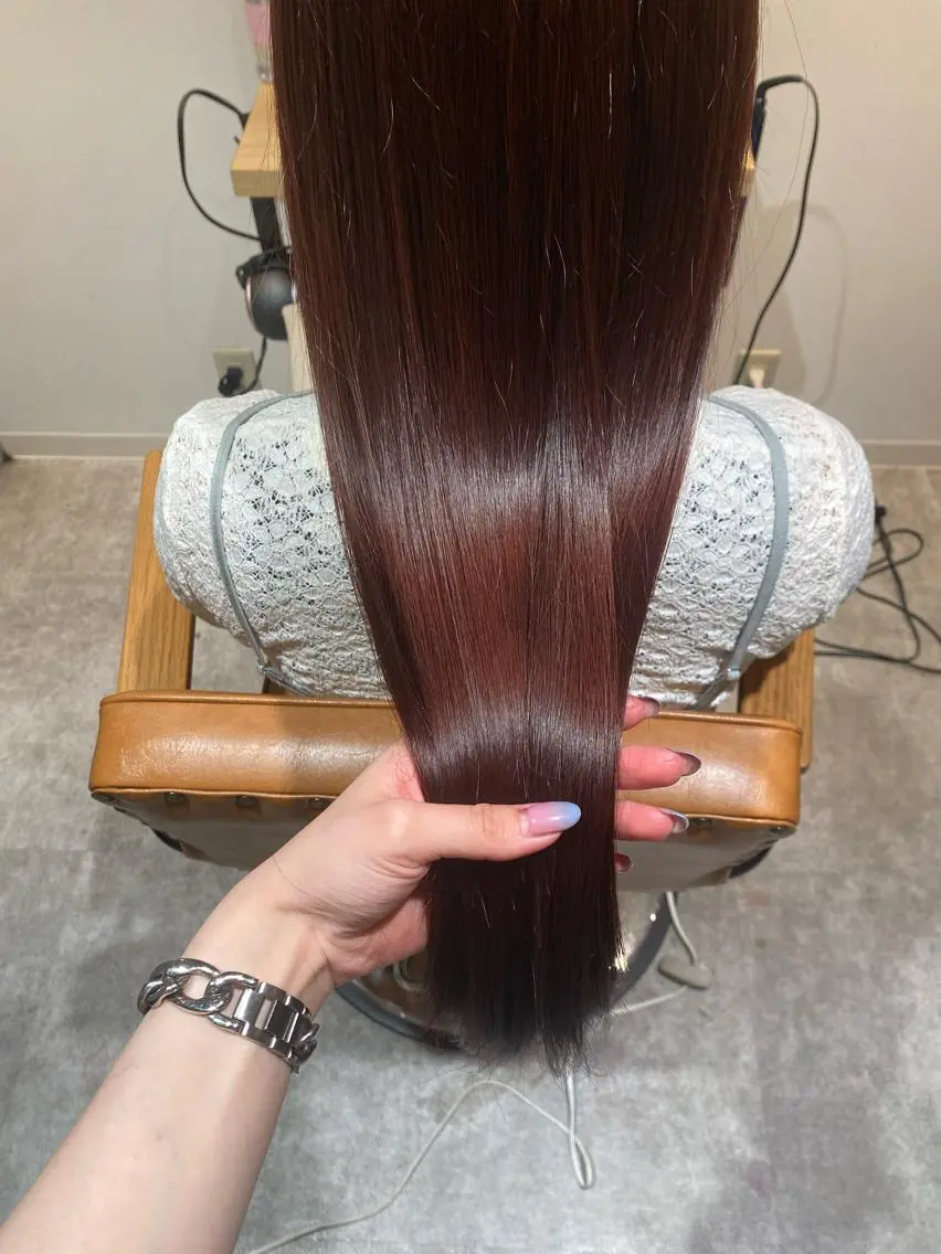 ロング カラー ブラウンカラー ピンクカラー ピンクブラウン トリートメント オスズ 🎀´-のヘアスタイル