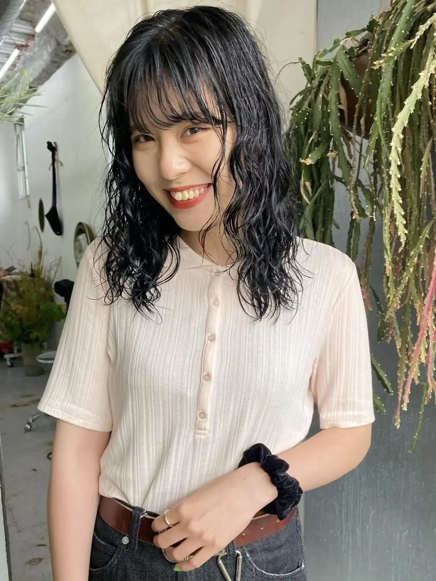 ロング パーマ カット パーマ トリートメント qiie/ハイトーン インナーカラーのヘアスタイル