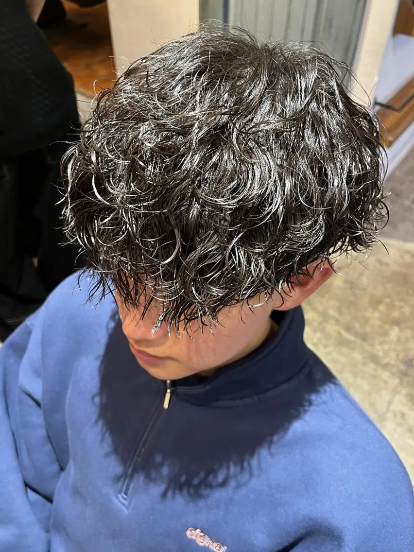 ショート パーマ メンズ カット パーマ トリートメント ヘアセット メンズパーマ特化 店長望月謙二郎のヘアスタイル