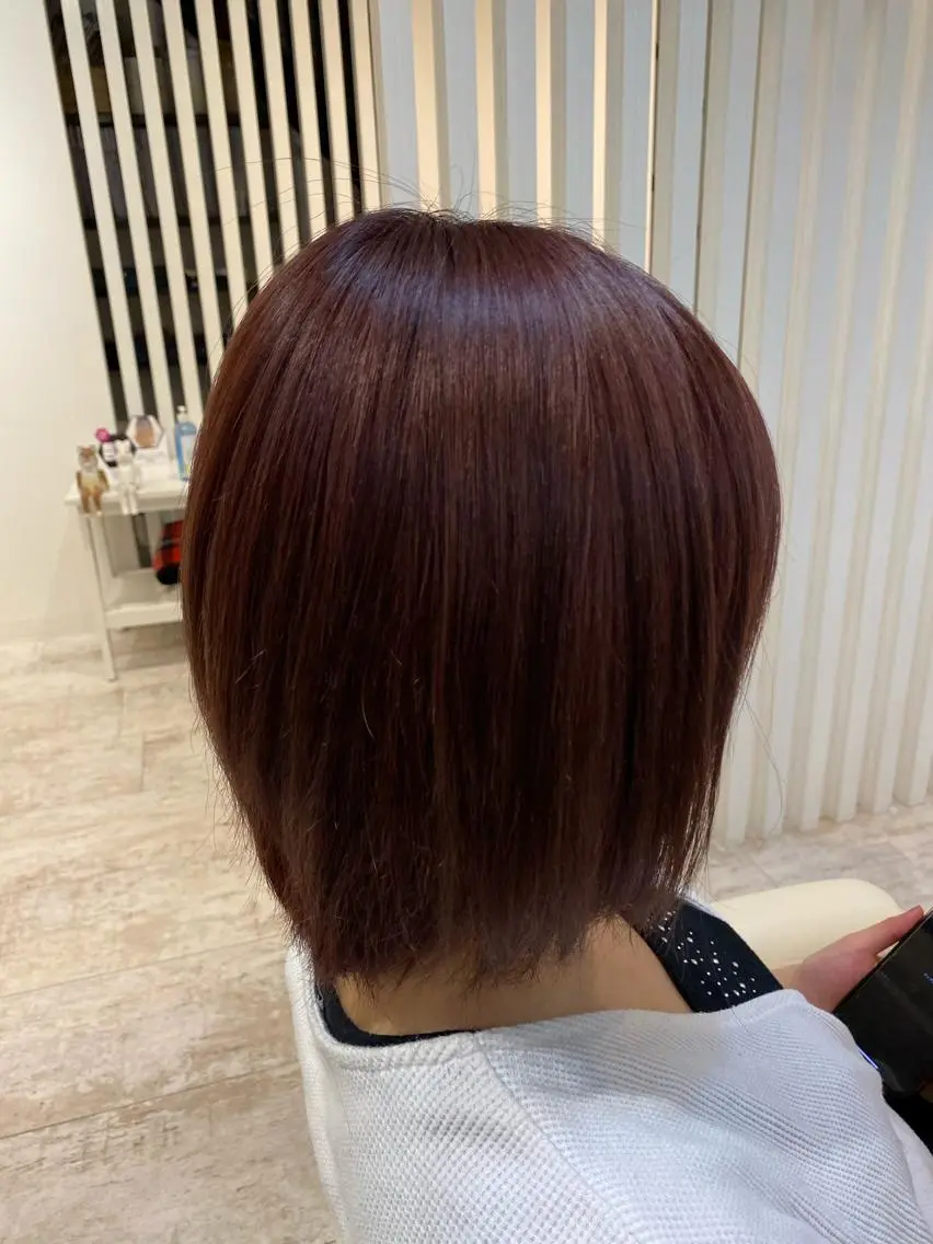 ショート カラー 酸性ストレート/ブリ ーチなしWカラー河本のヘアスタイル