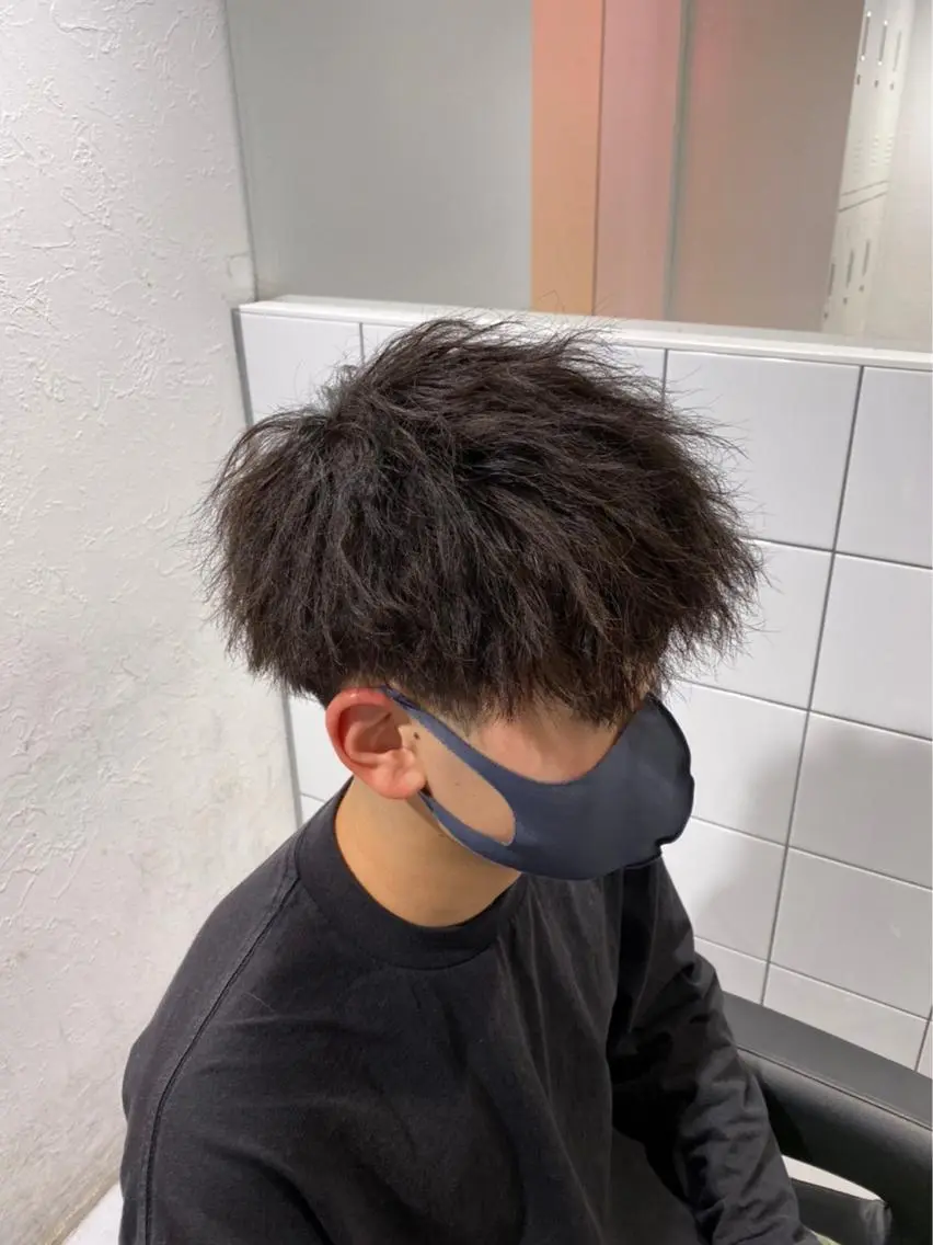 パーマ メンズ メンズパーマ ブリーチなし透明感 カラー/MISANOのヘアスタイル