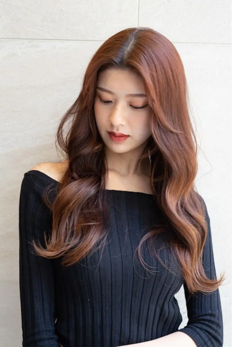 ロング カラー NARE 韓国ヘアのヘアスタイル