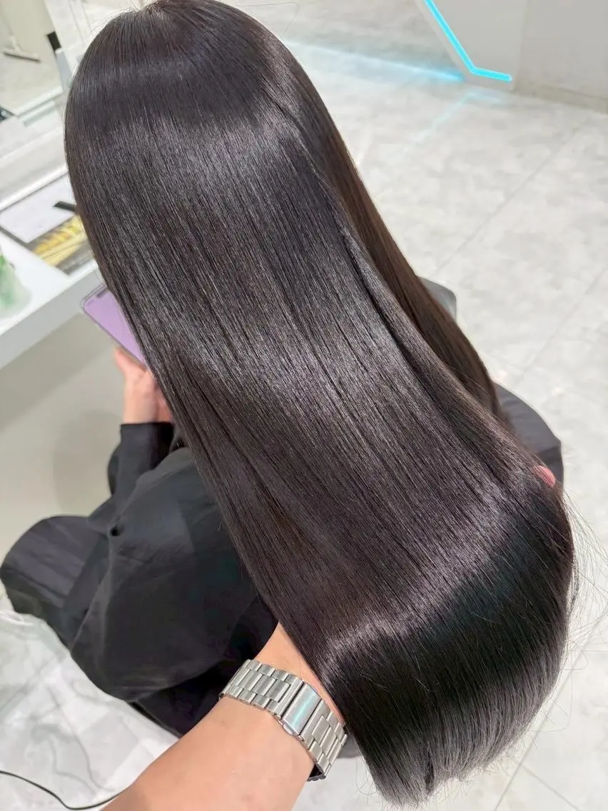 カラー トリートメント ヘッドスパ ヘアセット うる艶かわいい🫧 夏の透明感🍨のヘアスタイル