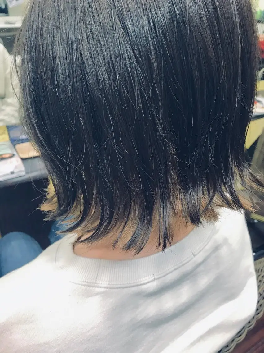 ミディアム カラー ママ美容師 ＊ヒマワリのヘアスタイル