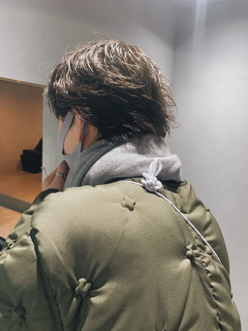 ミディアム カラー ヘアアレンジ ボブパーマコテ巻き風 パーマNo1深江秀平のヘアスタイル