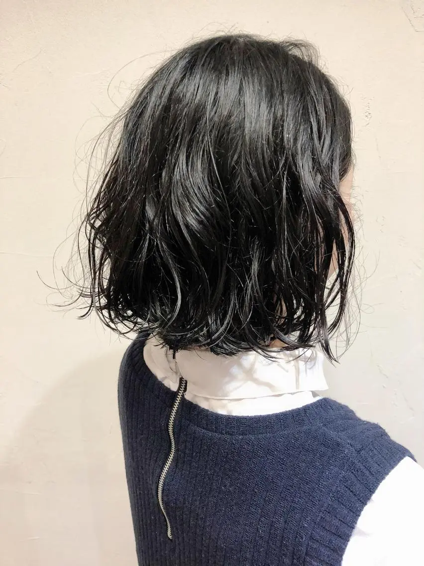ミディアム パーマ ミディアムパーマ ボブ カット パーマ 千葉 郁也のヘアスタイル