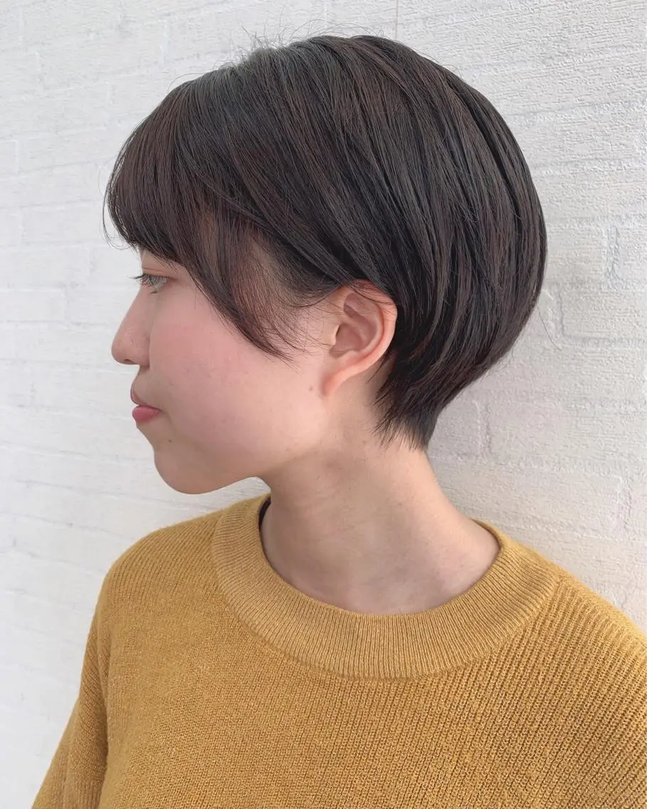 ショート 切りっぱなしボブ ショートボブ ハンサムショート 丸みショート ボブ カット トリートメント 初めてのショート お任せください✂️のヘアスタイル