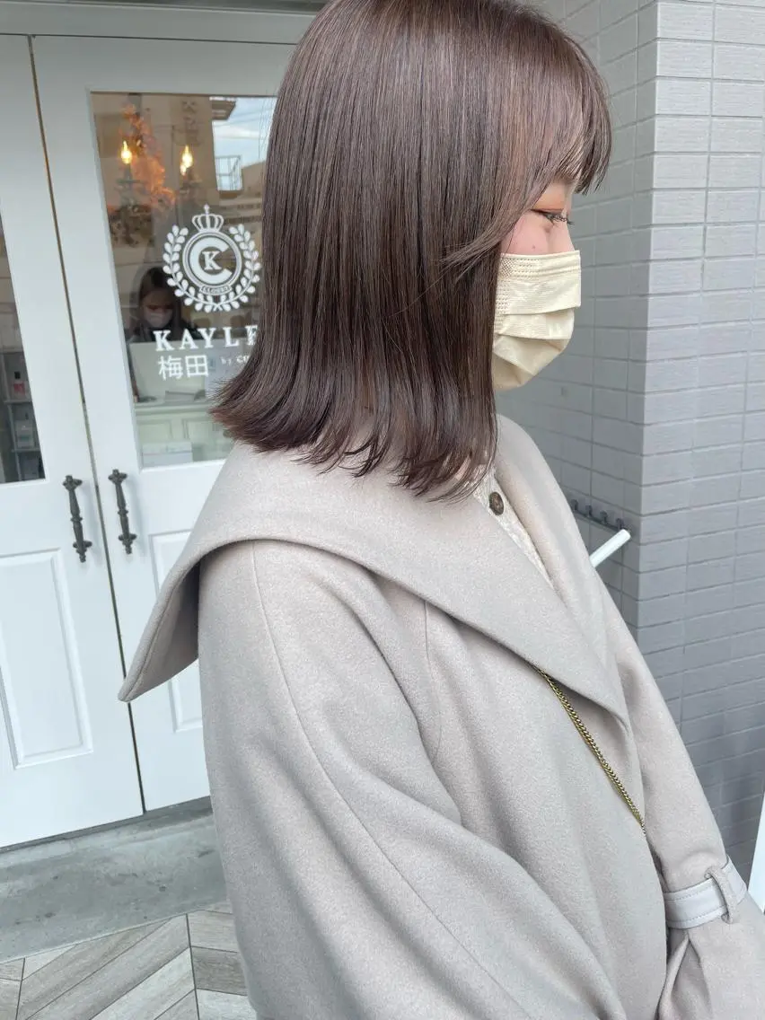 セミロング カラー otoha✳︎ くすみ艶カラーのヘアスタイル
