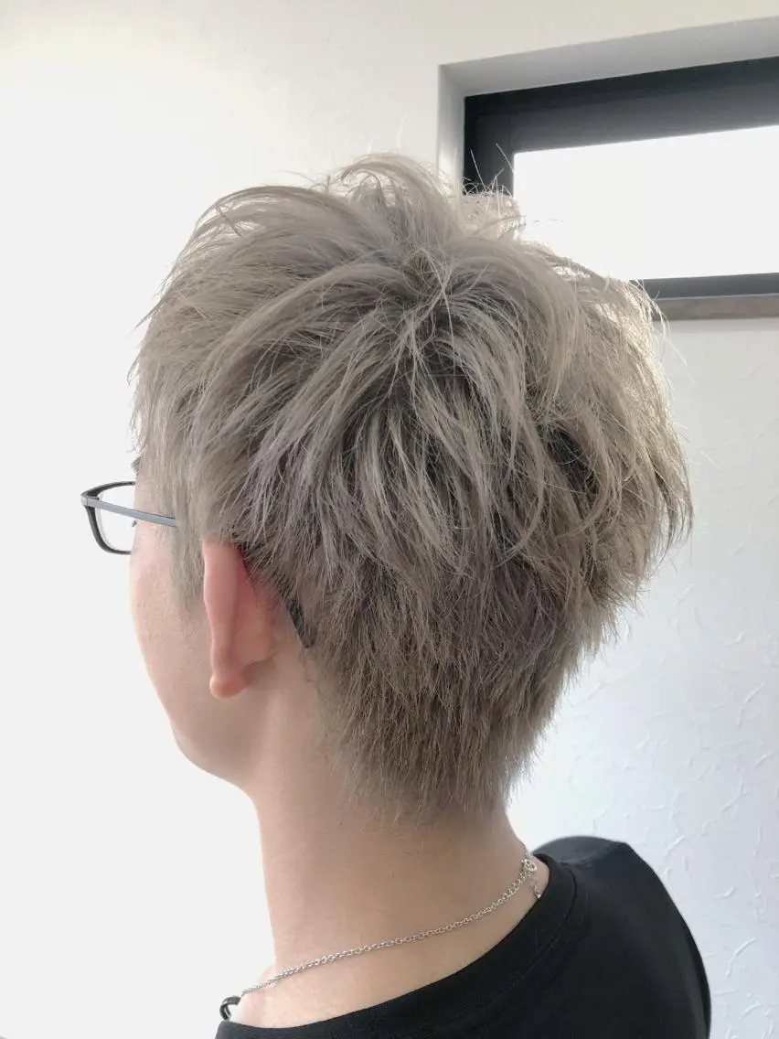 ショート カラー メンズ アッシュ シルバー シルバーアッシュ Rise Heart 中村 裕介のヘアスタイル