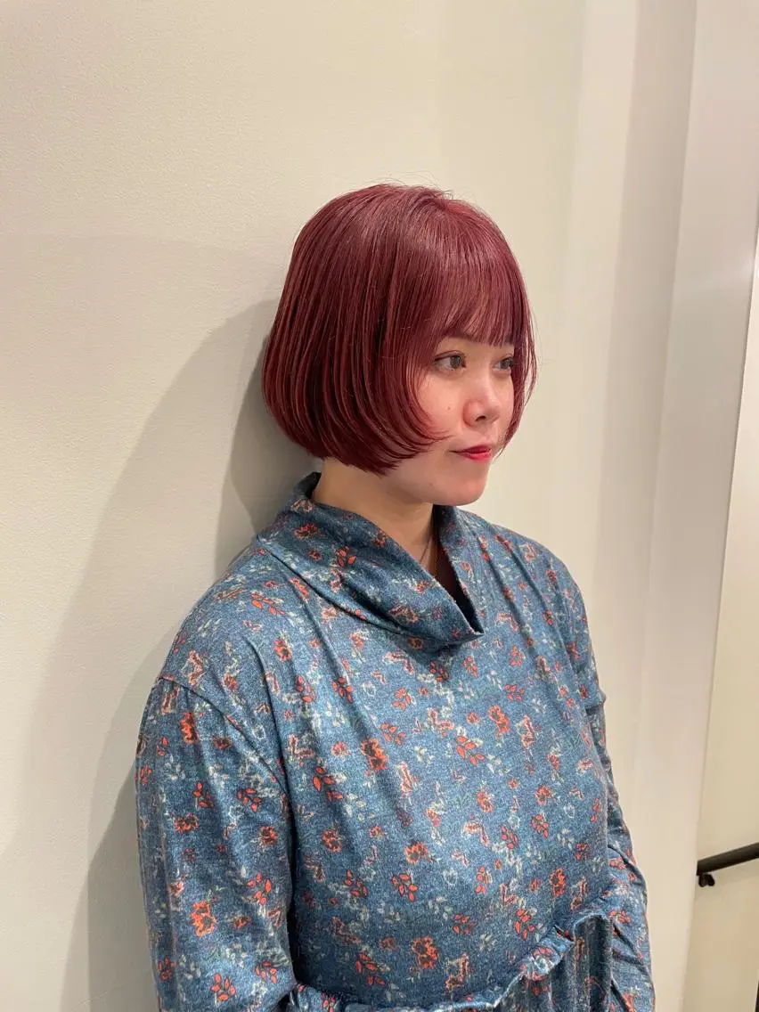 ショート カラー ブリーチ ダブルカラー ピンクカラー ヘアカラー 渋谷 留菜のヘアスタイル