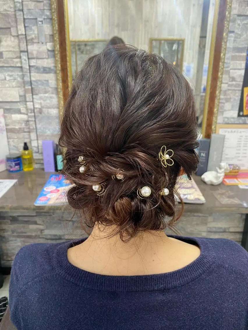 ミディアム ヘアアレンジ ヘアセット Arphy/ /のヘアスタイル