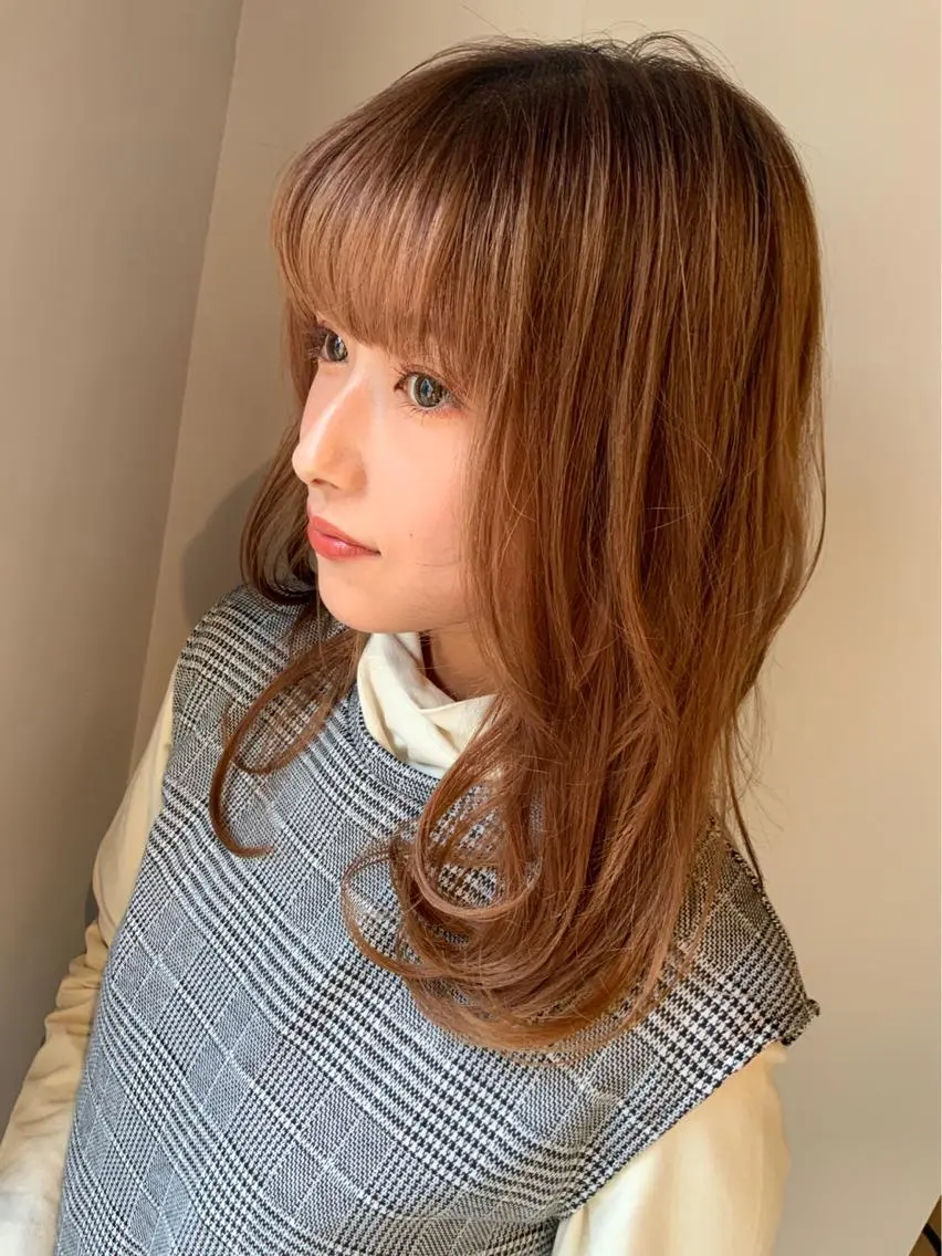 セミロング カラー レイヤー×髪質改善 ×透明感/杉田 圭のヘアスタイル