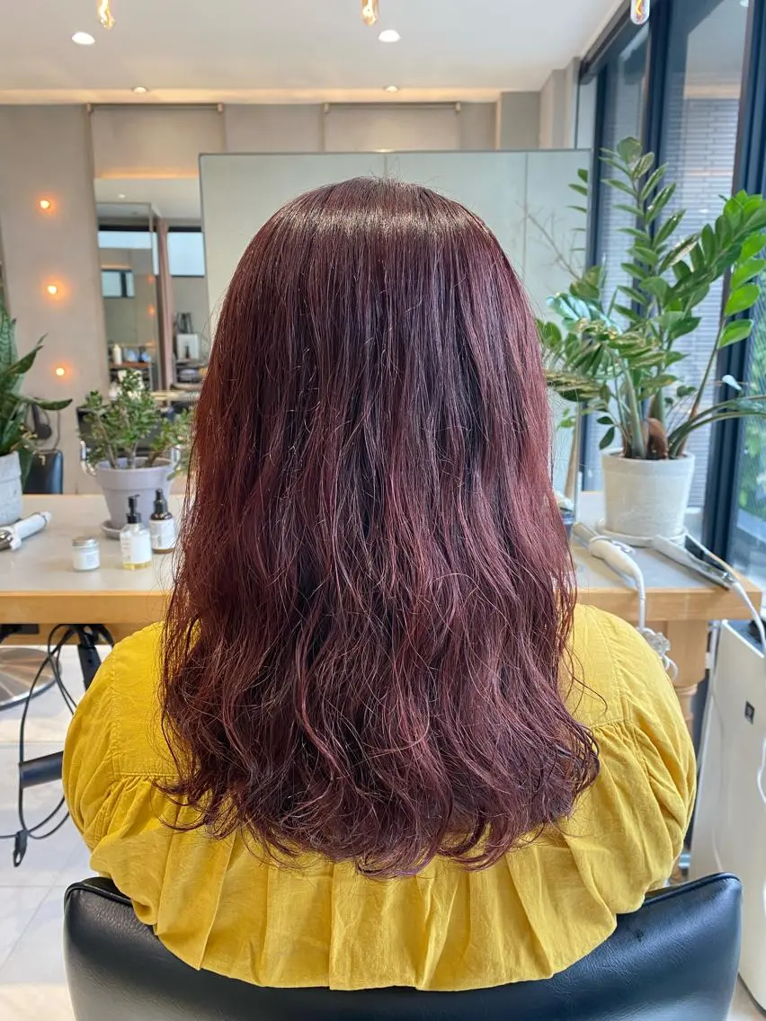 セミロング カラー ブリーチ ブリーチなしカラー カット 🌻暖色カラー🌻 sakuraのヘアスタイル