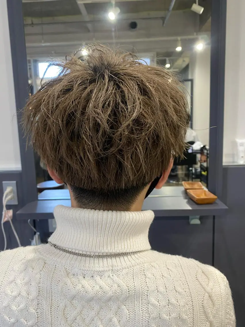 ショート カラー メンズ くせ毛多毛特化 高橋　淳のヘアスタイル