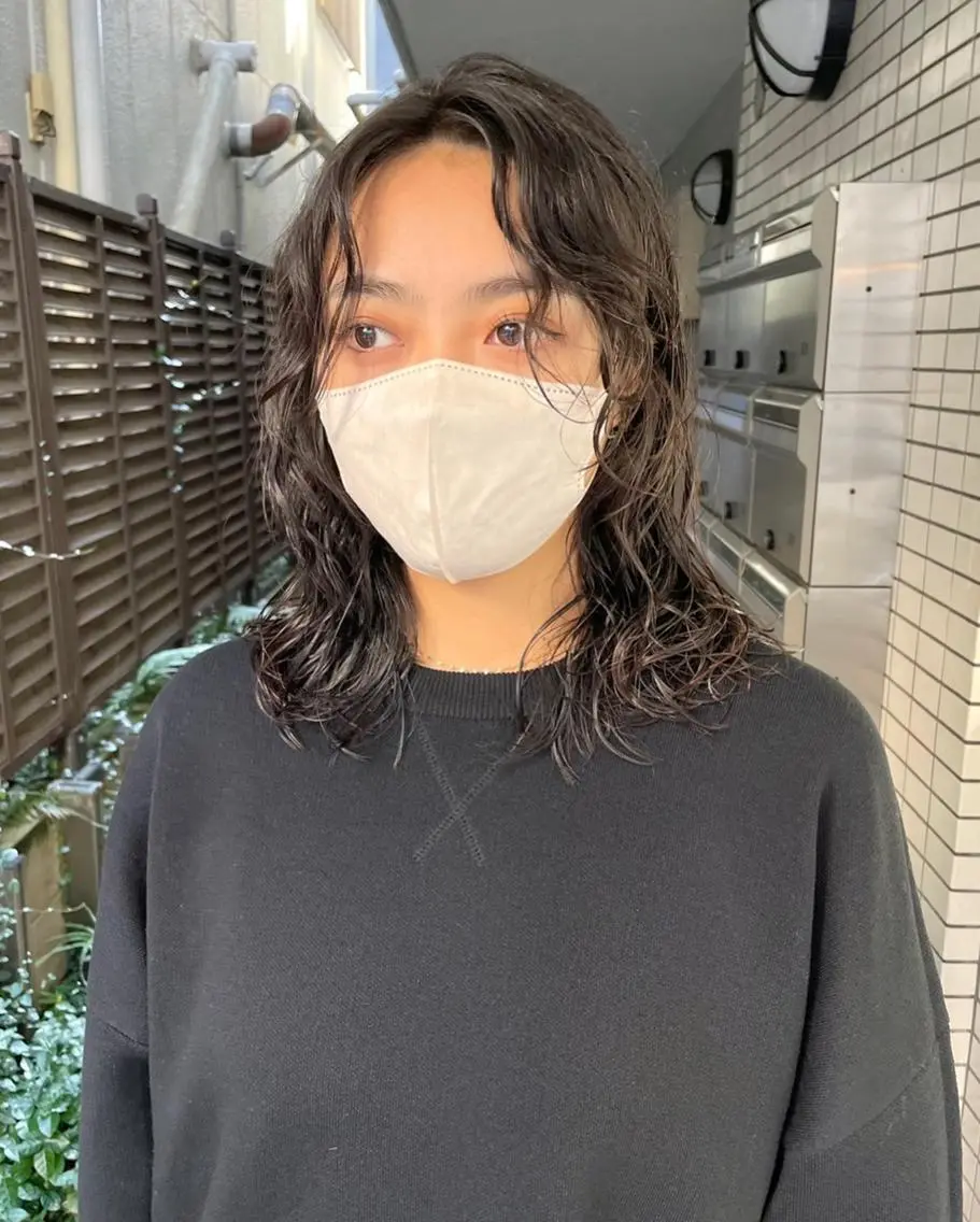 ショート カラー パーマ 切りっぱなしボブ 前下がりボブ ショートボブ 黒髪 ボブ 髪質改善 縮毛矯正/ レイヤー/銀座/本木のヘアスタイル