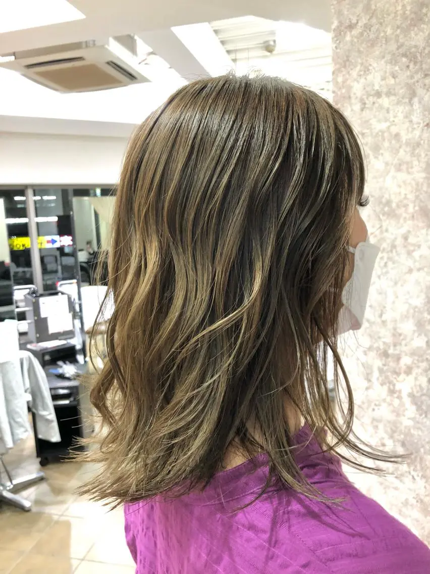 セミロング カラー 髪質改善/レイヤー 兼折楓馬のヘアスタイル