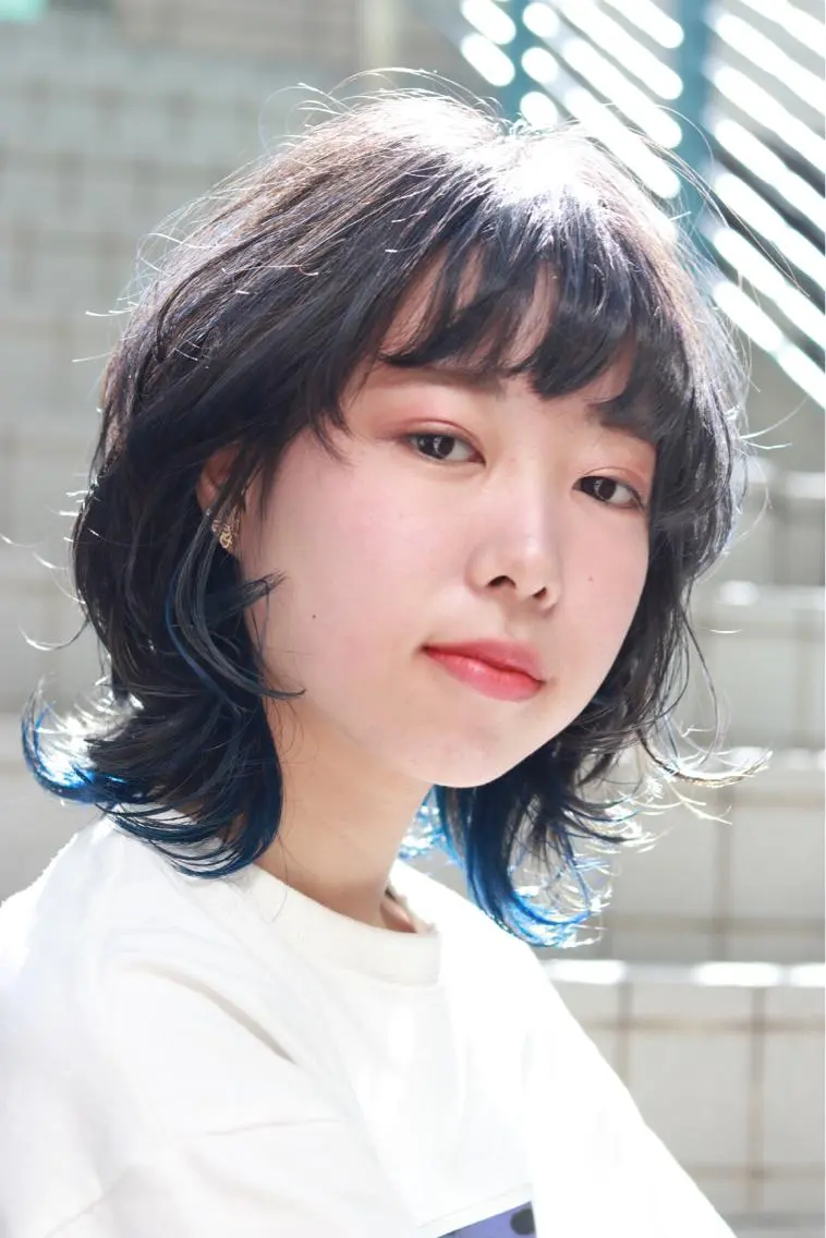 ミディアム ウルフカット 杉若 利彦のヘアスタイル