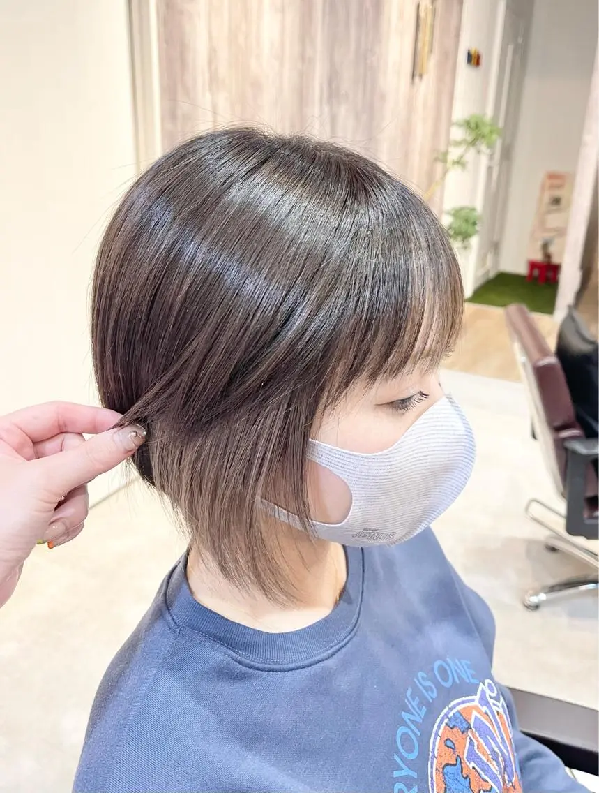 ショート カラー ベージュカラー 髪質改善で 憧れの潤艶美髪にのヘアスタイル