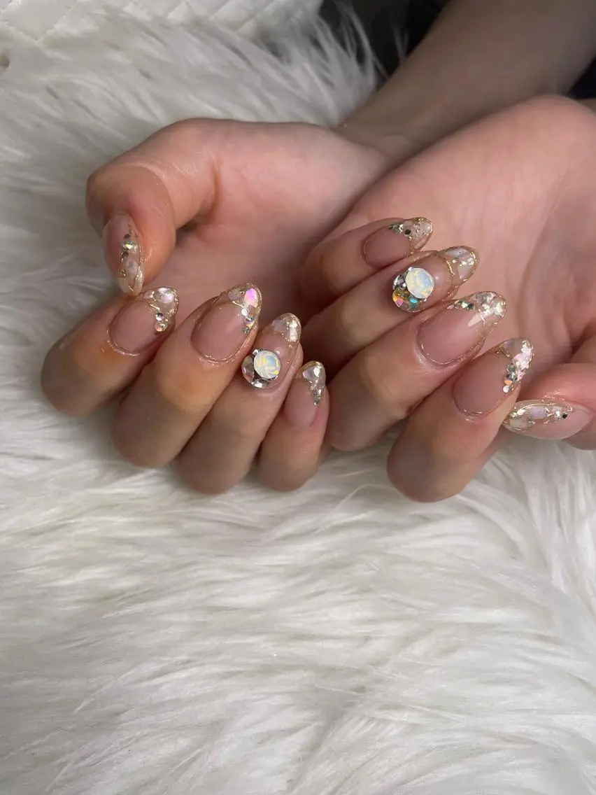 セミロング ネイル BELLUNA Mizuki❤︎のネイルデザイン