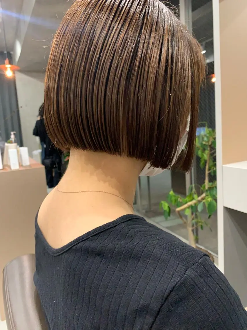ショート カラー ボブパーマコテ巻き風 パーマNo1深江秀平のヘアスタイル