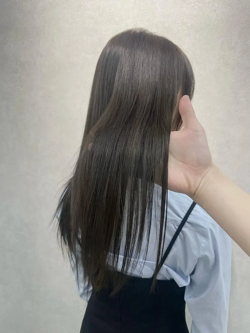 セミロング カラー カット ヘアカラー トリートメント いなみね はるきのヘアスタイル