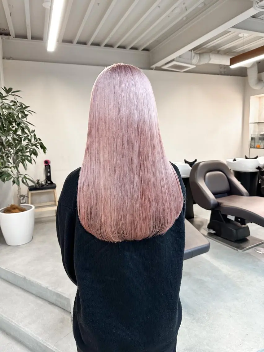 ロング カラー カット ヘアカラー トリートメント ハイトーン×似合わせ 🌱中川慎之介のヘアスタイル