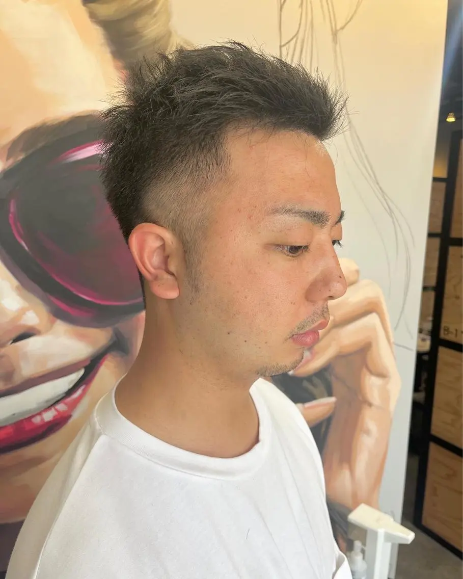 ミディアム メンズ ミディアムパーマ メンズパーマ 久木原 ゆりのヘアスタイル