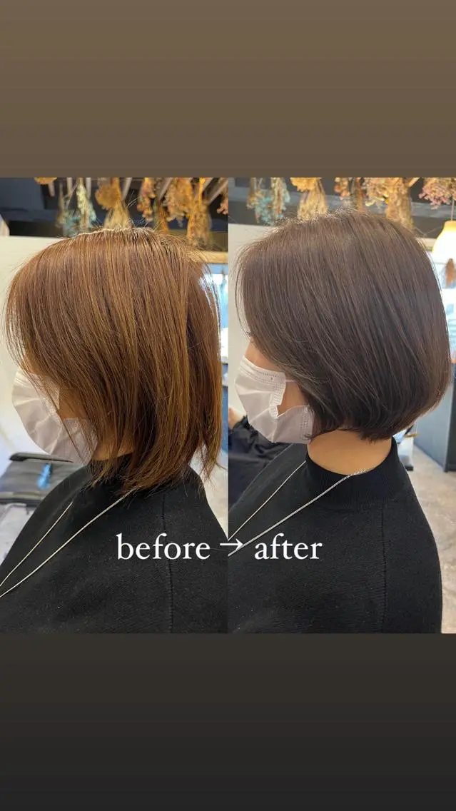 ショート カラー カット ヘッドスパ 骨格診断🍃ショート /ショートボブ✨岡元のヘアスタイル