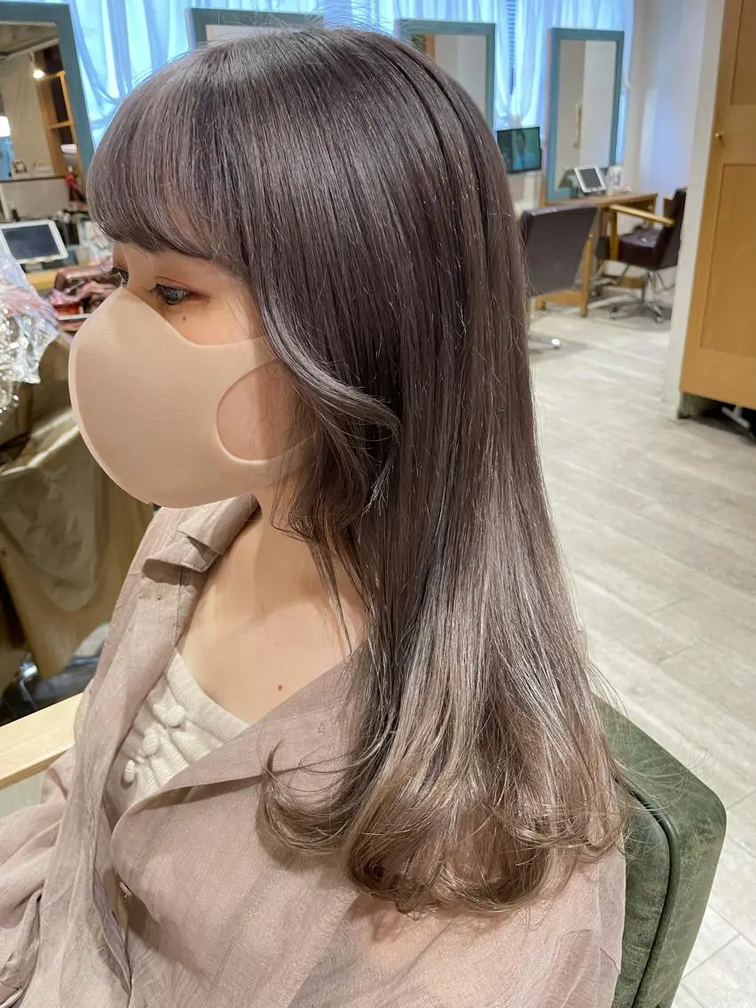 セミロング カラー ブリーチ ケアブリーチ ダブルカラー ツノダ ルカのヘアスタイル