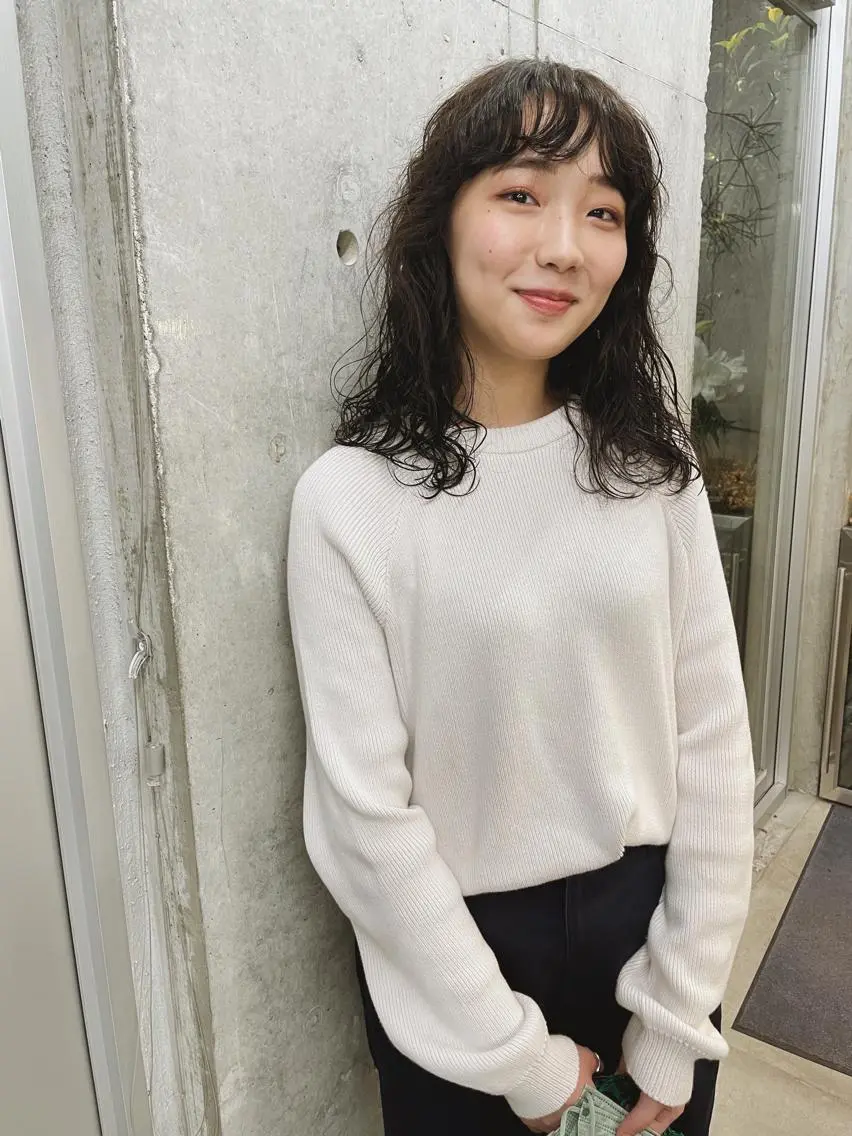ミディアム パーマ ミディアムパーマ カット パーマ トリートメント センスをお届けします 大谷将生infpのヘアスタイル