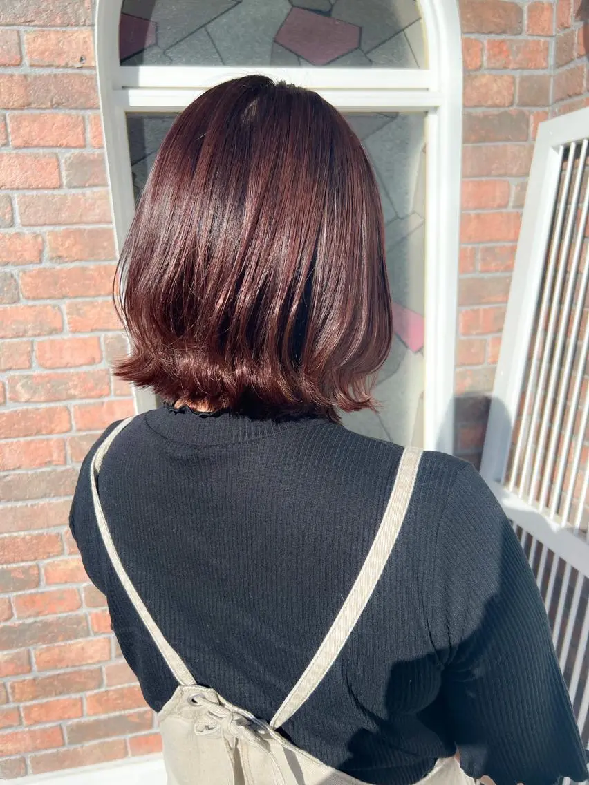 ミディアム カラー ボブレイヤー ボブ レイヤーカット YURAGI🤍 SAEのヘアスタイル